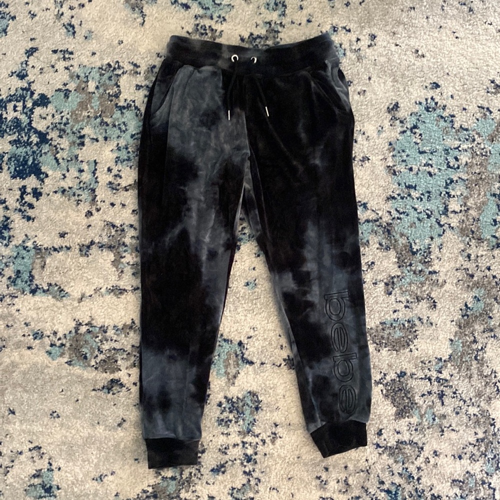 Bebe tie dye velour sweatpants